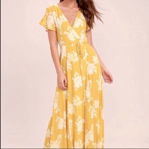 Lulus heart of marigold wrap dress